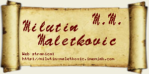 Milutin Maletković vizit kartica